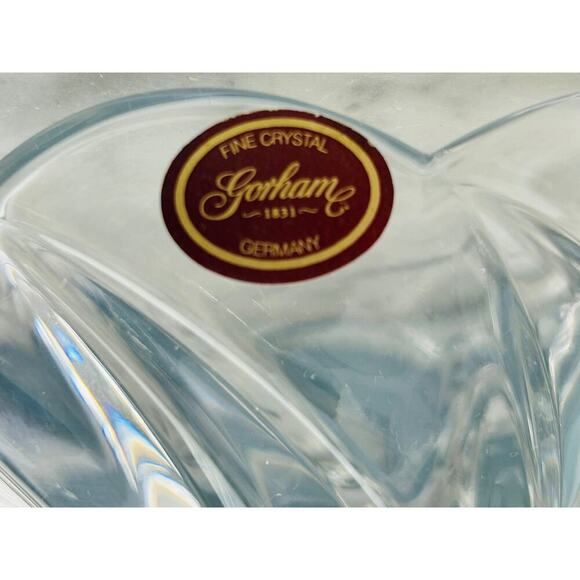 Gorham Heart Shaped Fine Crystal Bowl w/ Bow Germany Candy Dish 1831 Trinket - Picture 11 of 14